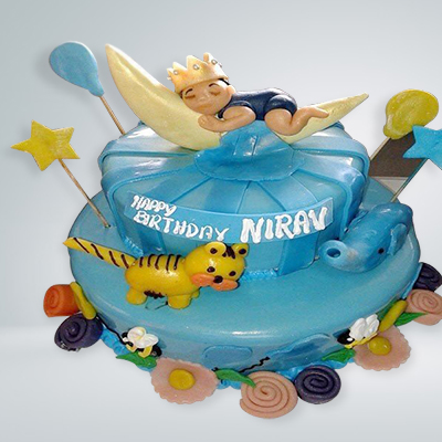 "Baby Prince Theme Cake 3D40 -4kgs  (Bangalore Exclusives)(2 step) - Click here to View more details about this Product